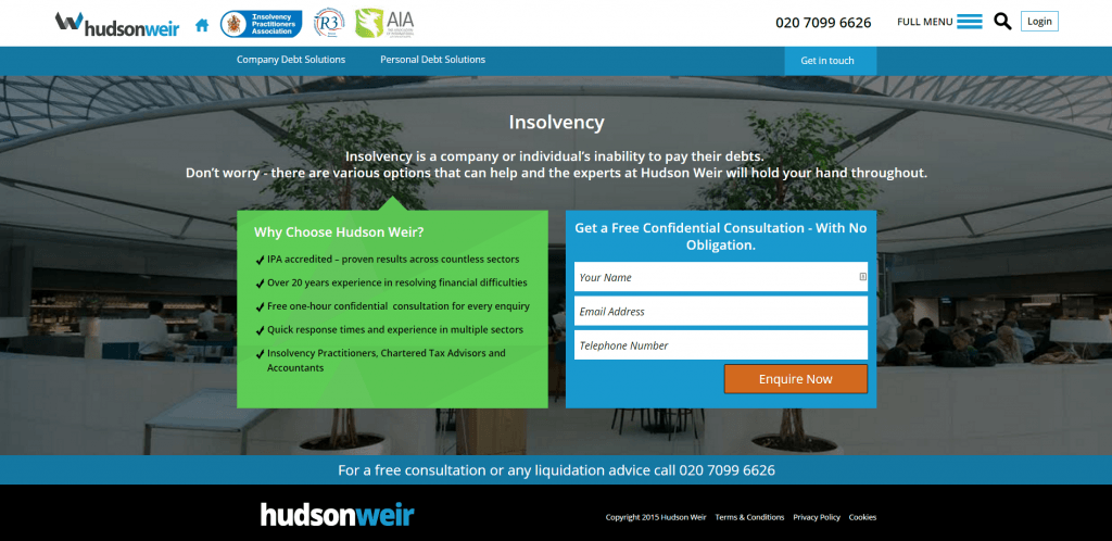 hudson weir new landing page